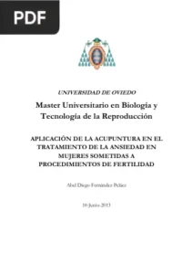 Aplicación de la acupuntura en el tratamiento de la ansiedad en mujeres sometidas a procedimientos de fertilidad por Abel Diego Fernández Peláez