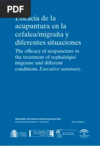 Eficacia de la acupuntura en la cefalea/migraña y diferentes situaciones por Flora Martínez Pecino, Ivan Solá Arnau y María Betina Nishishinya Aquino.
