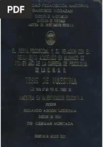 El perfil psicosocial y su relación con el rendimiento académico en alumnos de primer año en la carrera de Psicología de la U.N.A.H por Rolando Ardón Ledezma