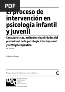 El proceso de intervención en psicología infantil y juvenil por M. Salomé Bolló Gasol