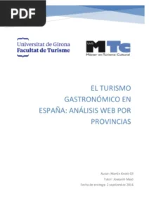 El turismo gastronómico en España: Análisis web por provincias por Martin Knott Gil