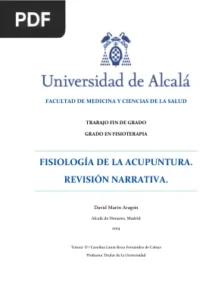 Fisología de la acupuntura. Revisión Narrativa por David Marín Aragón