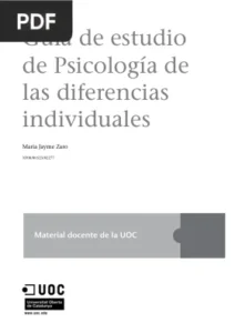 Guía de estudio de Psicología de las diferencias individuales por Maria Jayme Zaro