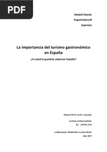 La importancia del turismo gastronómico en España por Guorún Líf Björnsdóttir