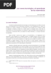 Las nuevas tecnologías y el aprendizaje de las matemáticas por David Macias Ferrer