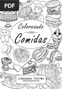 Libro de Comidas para Colorear por Coloreando Juntos