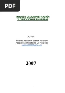 Módulo de Administración y dirección de empresas por Charles Alexander Sablich